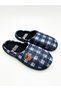 Men's Square Patterned Washable Winter Carpet Slippers - 3