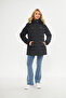 Women's Black Hooded Puffer Thick Short Coat - 4