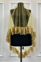 Gold Vip Bridal Veil Set, Daisy Guipure Beaded Sequin Pearl Henna Veil Set 6 Pieces - 6