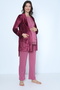 Lilac Velvet Maternity and Maternity Pajamas Set with Dressing Gown