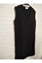 ,2 pockets, 3 buttons, V-neck extra long knitwear vest - 4