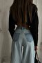 Woman's Light Blue Reverse Fabric Loose Leg Jean 23W05014 - 2