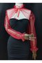 Amy evening dress tulle shawl neck collar red - 4