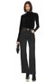 Women's Black Velvet Turtleneck Blouse