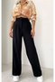 Fabric Palazzo Black Wide Leg High Waist Comfortable and Stylish Trendy Trousers