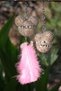 Silver Twin Panda & Silver Letter & Light Pink Feather & Rearview Ornament - 2