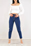 Tanya Dark Blue High Waist Lycra Mom Jean - Deldnm - 3