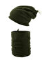 Khaki Unisex Winter Thermal Fleece Drawstring Beanie String Hat Drawstring Neck Collar Outdoor Women Men Beanie - 3