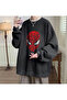 Y2k Tech Spider-Man Head Printed Black Unisex Oversize Crew Neck Sweatshirt Gofeel