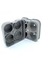 Large Size Silicone 4-Piece Ball Ice Box Ice Mold, Gray - 6
