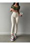 Monera Light Beige Cream Super High Waist Comfort Lycra Mom Jeans (Please Order 1 Size Larger)