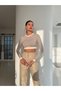 Cremefarbene Lacklederhose - 3