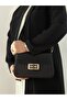 Black Cover Faux Leather Women's Hand and Shoulder Bag - 3
