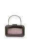 Anthracite Gray Platinum Plated Satin Handle Evening Bag Evening Bag Wedding Bag Clutch Bag