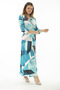 Women's Plus Size Turquoise Wrap Collar Capri Sleeve Dress 65N37077 - 5