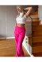 Women's Belted Wide Leg Linen Trousers - 4
