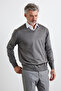 Men's Standard Fit Normal Cut V-Neck Knitwear Sweater