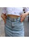 Washing Midi Length Front Slit Skirt Jeans - 2