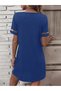 Women's Crepe Dress with Heart Collar and Chest Tulle Detail - Short Sleeve - 3
