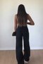 İzabella Solmaz Jet Black Extra High Waist Lycra Palazzo Casual Jean Trousers (buy 1 size larger) - 3