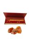 Fire Amber Tasseled Capsule Cut Smoky Yellow Prayer Beads and Keychain Set with Wooden Gift Box - 3