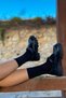 Gray Black Patent Leather Buckle Moccasin Women's Loafer Shoes - 2