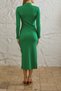 Women's Twill Turtleneck Ribbed Camisole Midi Length Dress - 8