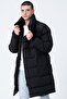 Men's Inflatable Oversize Long Water and Windproof Waterproof Coat Black - 7