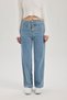 90s Wide Leg High Waist Wide Leg Ankle Length Jean Trousers B3308ax23wn
