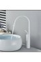 Bowl Sink Faucet Matte White Sink Faucet Drop Design Armature White Faucet
