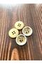 15 mm Beige Yellow Gilt Button (20 Pieces) - 2