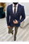 Men's Square Plaid Italian Cut Slim Fit Jacket - 3