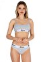 Women's Athlete Bustier Padded Bottom Top Suit Gray - Kts3011