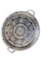 Hand Embroidered Nickel Plated Thick Copper Tray (1mm) 37.5 Cm Diameter