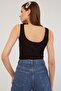 Women's Black Thick Strap Square Collar Undershirt 0063 - 5