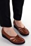 Women's Tan Genuine Leather Orthopedic Shoes