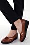 Women's Tan Genuine Leather Orthopedic Shoes - 4