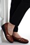 Women's Tan Genuine Leather Orthopedic Shoes - 3