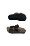 Ge072-10 Men's Brown Double Buckle Daily Walking Slippers - 5