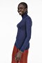 Full Fisherman Long Sleeve Viscose Navy Blue Bodysuit - 4