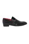 Men's Black Leather Snakeskin Look Shiny Classic Shoes