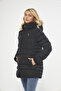 Women's Black Hooded Puffer Thick Short Coat - 9
