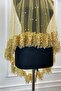 Gold Vip Bridal Veil Set, Daisy Guipure Beaded Sequin Pearl Henna Veil Set 6 Pieces - 7