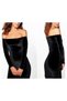 women madonna neckline off shoulder long sleeve velvet evening pencil dress - 5