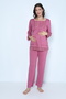 Lilac Velvet Maternity and Maternity Pajamas Set with Dressing Gown - 6