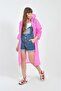 Unisex Pink Water Windproof Raincoat Hooded