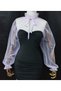Amy evening dress tulle shawl neck collar lilac - 4
