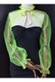 Amy evening dress tulle shawl neck collar neon yellow - 4
