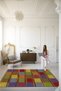 Mira Multicolored Geometric Square Patterned Modern Decorative Carpet Mira 1582 - 5