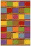 Mira Multicolored Geometric Square Patterned Modern Decorative Carpet Mira 1582 - 4